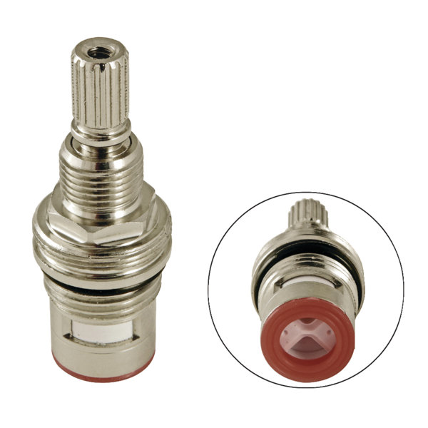 Kingston Brass KSRPL941HC Hot Side Ceramic Disc Cartridge, 3/8" X 16PT